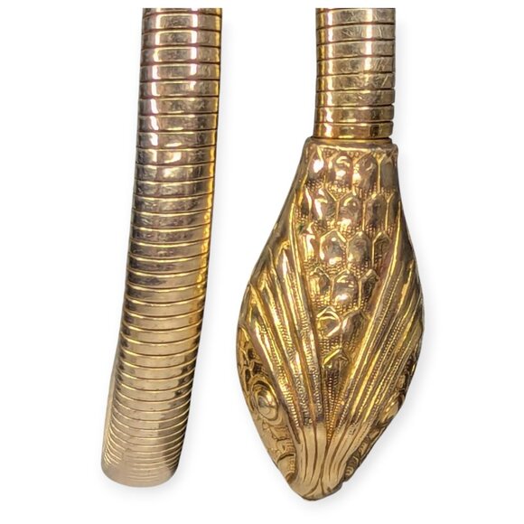 Vintage MCM Forstner 12k Gold Fill Egyptian Revival Coiled Serpent Bracelet - Picture 6 of 13